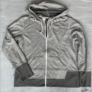 Two-toned Gray Lucy Zip Up Hoodie